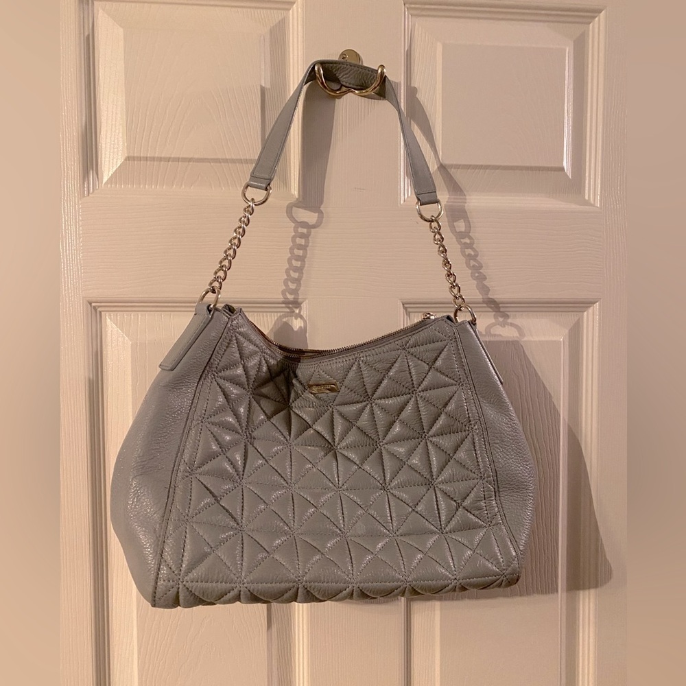 Kate Spade Gray Quilted Shoulder Bag